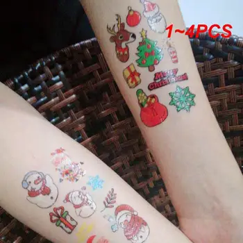 1-4 шт. Временные наклейки с татуировками, Рождественские Светящиеся Поддельные татуировки, Светящаяся паста на лице, руке, ноге для детей, боди-арт, Русалка