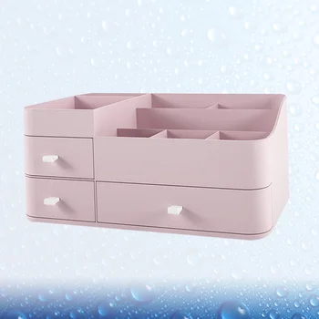 1 шт. бытовой ящик для хранения, настольный органайзер для макияжа, пластиковая коробка для косметики с выдвижным ящиком (розовый)