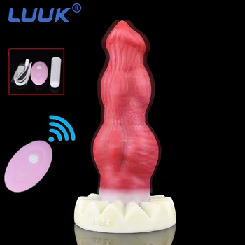 10-скоростное USB-зарядное устройство LUUK, вибрирующий фаллоимитатор для влагалища лесбиянки, стимулирующий оргазм, Вибратор с дистанционным управлением, поддельные секс-игрушки