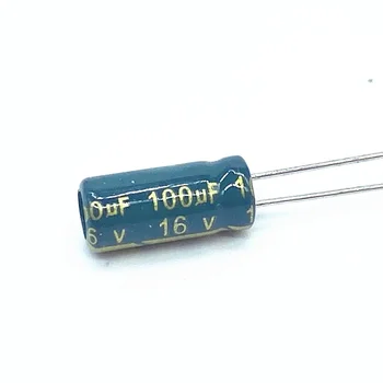 100 шт./лот 100uf16V Низкое ESR /полное сопротивление высокочастотный алюминиевый электролитический конденсатор размером 5 * 11 16V 100uf 20%