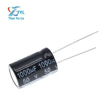 10шт Алюминиевый электролитический конденсатор 1000 мкФ 50 В 13 * 20 мм frekuensi tinggi Радиальный электролитический конденсатор