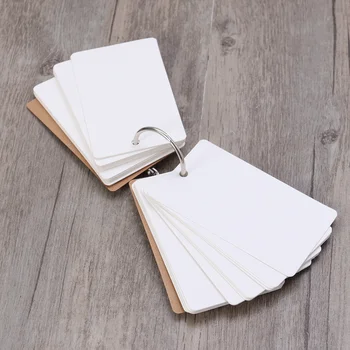 1ШТ 50 штук пустых учебных карточек из крафт-бумаги, связующее кольцо, блокноты для заметок, простые флэш-карты