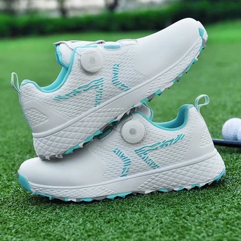 2023 Новые женские кроссовки для гольфа с быстрой шнуровкой, уличные кроссовки для гольфа, нескользящие кроссовки для ходьбы по траве, женская удобная обувь для игроков в гольф
