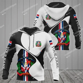 2023 Новый флаг Доминиканской Республики, толстовка с 3D принтом, Настройте свое имя, толстовка с длинным рукавом, куртка, пуловер, мужская одежда