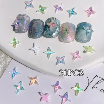 20ШТ Блестящий Мокко Aurora Phantom Красочный Кристалл Starlight Star Diamond Дизайн ногтей Стразы Украшения из драгоценных камней Маникюр Драгоценные камни
