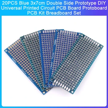 20ШТ Синий 3x7 см двухсторонний прототип DIY Универсальная печатная плата PCB Protoboard Комплект печатных плат Набор макетов