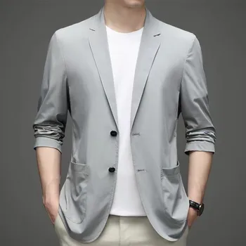 2911-R-Весенне-осенний мужской повседневный костюм, куртка, мужская корейская версия, приталенный костюм