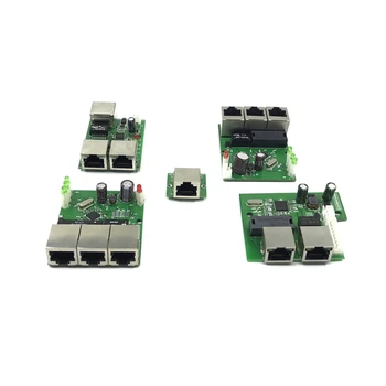 5V12V OEM factory direct mini fast 10/100 Мбит/с 3-портовый сетевой коммутатор Ethernet lan hub двухслойная печатная плата с 3 головными портами rj45
