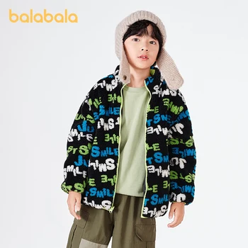 Balabala для малышей 2023, пальто Унисекс для мальчиков и девочек, Флисовая зимняя новая Модная крутая двусторонняя одежда