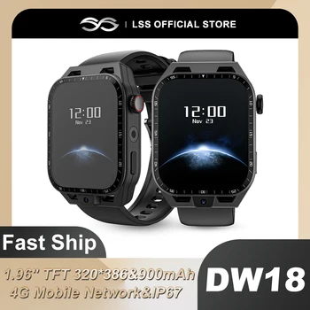 DW18 SIM Смарт-часы Android8.1 2 ГБ ОЗУ 16 ГБ ПЗУ 1,96 