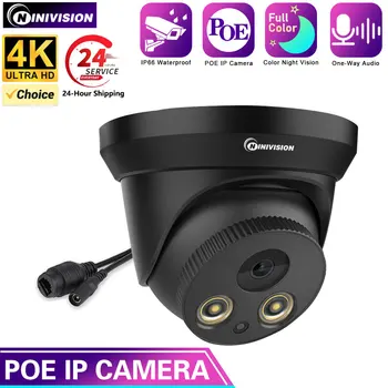 IP-камера видеонаблюдения Ultra HD 4K 8MP PoE IP-камера безопасности Уличная наружная внутренняя с микро-двойным освещением, обнаруживающая человека, цветная камера полного ночного видения
