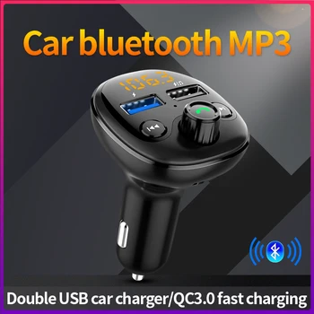 QC3.0 FM-Передатчик Bluetooth Автомобильный Беспроводной Радиоадаптер MP3 Музыкальный Плеер с Громкой Связью, Двойное Быстрое Зарядное Устройство USB