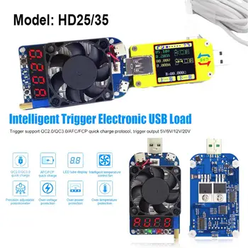 RD HD25 HD35 Триггер QC2.0 QC3.0 Электронный USB Нагрузочный резистор Adj. Текущее напряжение 35 Вт Расходомер напряжения Тестер быстрой зарядки