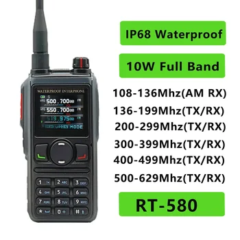 Radtel RT-580 (Нет GPS) Любительская Ветчина Двухстороннее Радио 256-Канальная Радиочастотная Рация с Тремя дисплеями USB-C Полицейский Сканер Авиационный