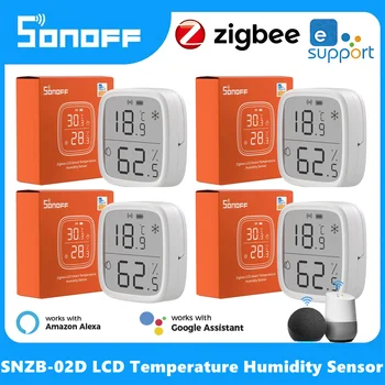 SONOFF SNZB-02D Zigbee Умный Датчик температуры И влажности С Большим ЖК-дисплеем Для удаленного мониторинга в режиме реального времени Приложение Ewelink Через Alexa Google Home