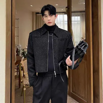 SYUHGFA Новый тренд мужской верхней одежды, модные индивидуальные куртки на молнии с двойным отверстием, повседневное короткое пальто в корейском стиле