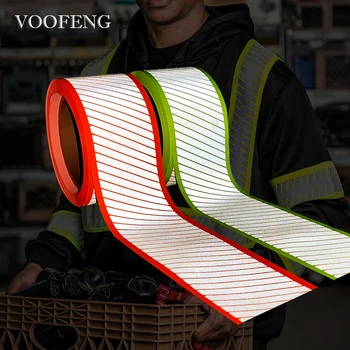 VOOFENG Светоотражающая Оксфордская лента, сегментированная серебристая предупреждающая лента, пришитая к защитной светоотражающей одежде и аксессуарам
