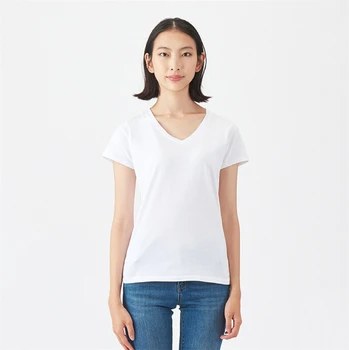 XuBu Сделай сам Свой логотип Модные женские футболки с V-образным вырезом, короткий рукав, дышащие простые топы, футболки, однотонные топы, уличная одежда