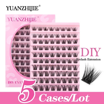 YUANZHIJIE Hot Selling 5 кейсов/лот DIY Кластеры Для Наращивания Ресниц 