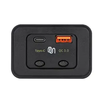 Автомобильное Зарядное Устройство Type C USB Qc3.0 С USB-Портом, Адаптер Для Быстрой Зарядки С Кнопочным Переключателем, Защита Безопасности, Зарядка 2 Устройств Smart