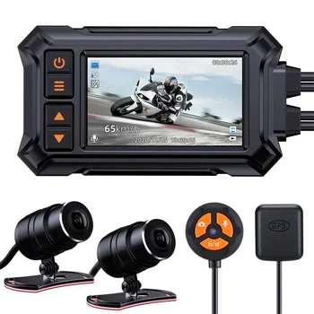 Автомобильный видеорегистратор для мотоциклов с разрешением 4K UHD, WIFI видеорегистратор, парковочный монитор, регистратор ночного видения, камера переднего и заднего вида.