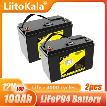 Аккумуляторная Батарея LiitoKala LiFePO4 12,8 V 100AH DIY 24V 36V Перезаряжаемые Литий-Железо-Фосфатные Солнечные Элементы Со Встроенным BMS