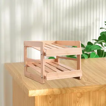 Бамбуковые органайзеры для банок, Двухъярусный Держатель для хранения банок, Диспенсер для кухни