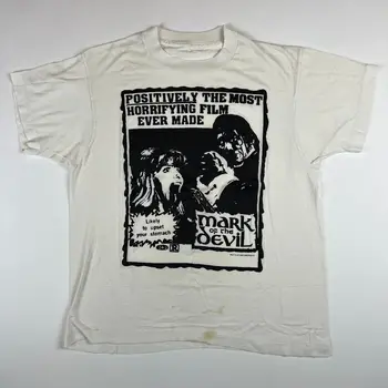 Винтажная футболка 80-х Mark Of The Devil со средней графической обработкой и длинными рукавами