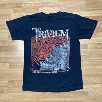 Винтажная футболка Trivium S 00s Y2K Футболка Into The Mouth Of Hell We March Rock Tour с длинными рукавами