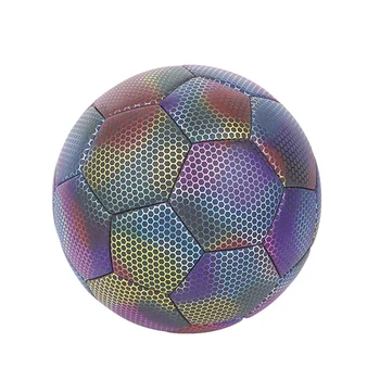 Голографический футбольный мяч - светится в темноте, отражающий, размер 5 - Идеально подходит для детей Простота установки