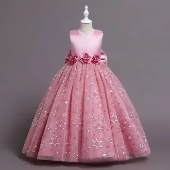 Горячее Детское платье, Модное Летнее платье для девочек, Летнее платье Принцессы для девочек, Пышное Детское платье для вечеринки в честь дня рождения