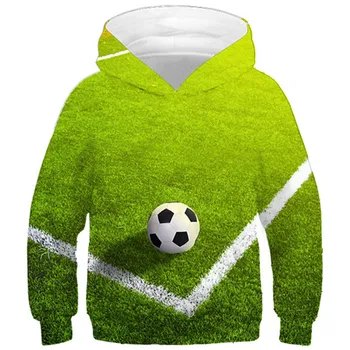 Детская креативная дизайнерская 3D толстовка с принтом Green Weed Football Corner, толстовки с принтом для мальчиков / девочек, милые пуловеры для детей, одежда