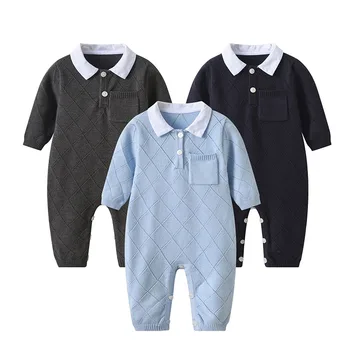 Детская одежда Поло Осенняя одежда с длинными рукавами Ползунки Для новорожденных Хлопчатобумажные Детские комбинезоны Одежда Цельные комбинезоны