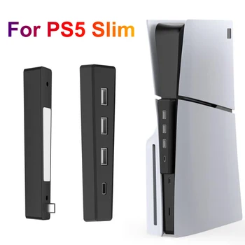 Для PS5 Slim USB-Концентратор 4 в 1 с 3 Портами USB 2.0 и 1 Портом Type C USB-Концентратор Расширения Для Передачи данных для PS5 Slim Аксессуары для Консоли