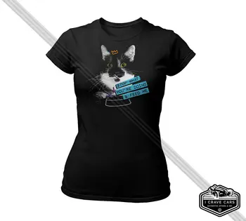 Женская футболка Stop What You Are Doing and Feed Me с забавным котом, саркастичная Леди-кошка
