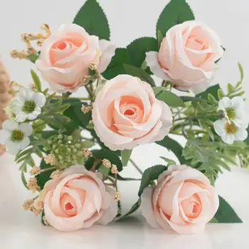 Искусственная роза, не требующая ухода, искусственные цветы, реалистичная имитация розы Венеры, не требующий ухода искусственный цветок для свадьбы