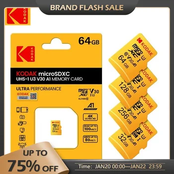Карта Kodak Micro SD Mini SD Class10 32 ГБ 64 ГБ 128 ГБ 256 ГБ Высокоскоростная Запись Супер Совместимость С Камерой Телефона Карта Памяти