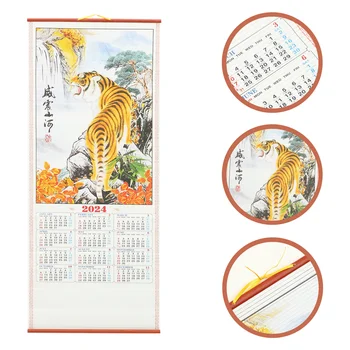 Китайский Лунный Календарь, Висящий на 2024 Лунный Год, Календарь, Китайское Новогоднее Украшение