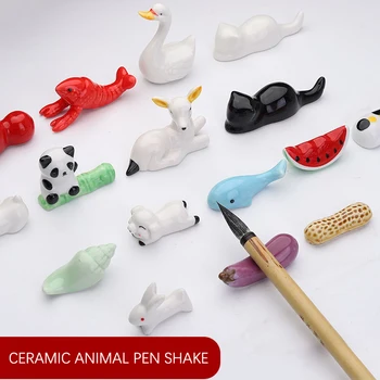 Креативный керамический держатель для ручек с милыми зверушками, держатель для ручек с овощами и фруктами, мини-держатель для ручек