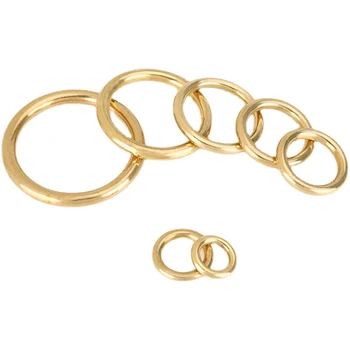 Круглые кольца из цельной латуни диаметром 20-60 мм с уплотнительным кольцом, брелок с пряжкой, медные пряжки для ремня, фурнитура для рукоделия, аксессуары