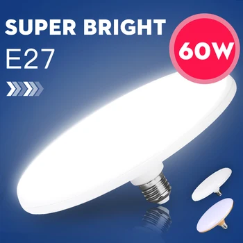 Лампа E27 Домашняя светодиодная лампа 220 В Лампы внутреннего освещения Круглые супер яркие люминесцентные лампы в форме НЛО для гостиной Потолочные светильники Led