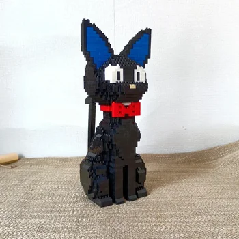 Мини-строительные блоки модели черного кота, детские обучающие игрушки для мальчиков и девочек, кирпич в виде белки, детские игрушки, подарки