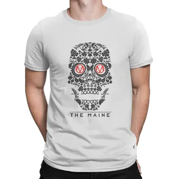 Мужская футболка с логотипом черепа The Maine Band, топы с воротником-стойкой, тканевая футболка, забавная идея подарка высшего качества