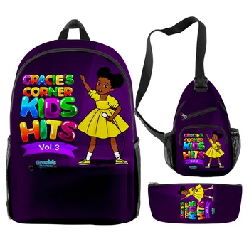 Набор из трех граций для учеников начальной и средней школы, школьная сумка, рюкзак, сумка для карандашей, сумка через плечо
