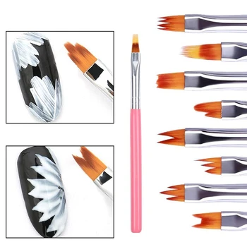 Набор цветных ручек для рисования, 8 шт., Розовая ручка-лепесток, кисточка для ногтей, Короткая кисточка для ногтей