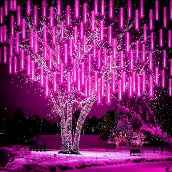 Наружные светодиодные фонари метеоритного дождя 30/50 см, падающие капли дождя, сказочные гирлянды для рождественской вечеринки, праздничные украшения в саду.