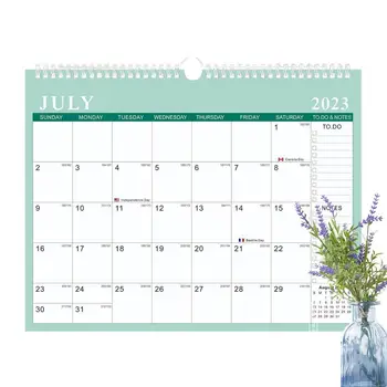 Настенный календарь на 2023-24 года Ежемесячный настенный минималистичный календарь-планировщик из плотной бумаги 14,7 * 11,4 дюйма Годовой календарь с несколькими национальными изображениями