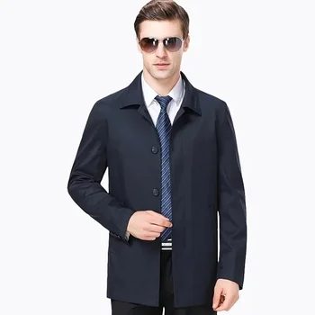 Осенние новые мужские свободные куртки с лацканами для мужчин, деловые повседневные пальто, мужская одежда, однобортная верхняя одежда FCY4701
