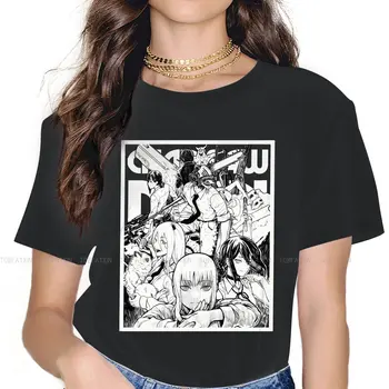 Персонажи (2) Женские футболки Chainsaw Man, готическая винтажная женская одежда, хлопковая графическая одежда