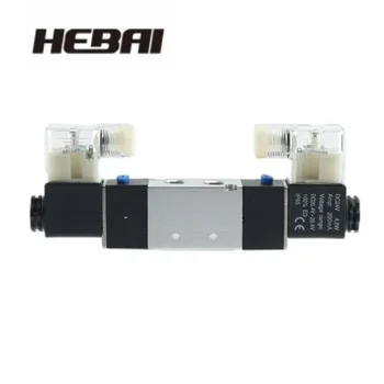Пневматический электромагнитный регулирующий клапан HEBAI 4v220-08 реверсивный клапан цилиндра 2-позиционный 5-портовый внутренний сплав из сплава постоянного тока 12V электрический D